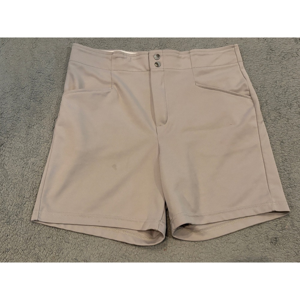 Vintage Bike Athletic Shorts Mens Large Tan Coaching Golf Pockets Logo Beige